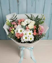 Букет цветов из:  Розы, Лизиантусы и Хризантемы #REPLACE_PRED# Свободный