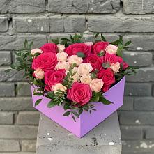 Цветочная композиция из Розы в коробке в Свободный