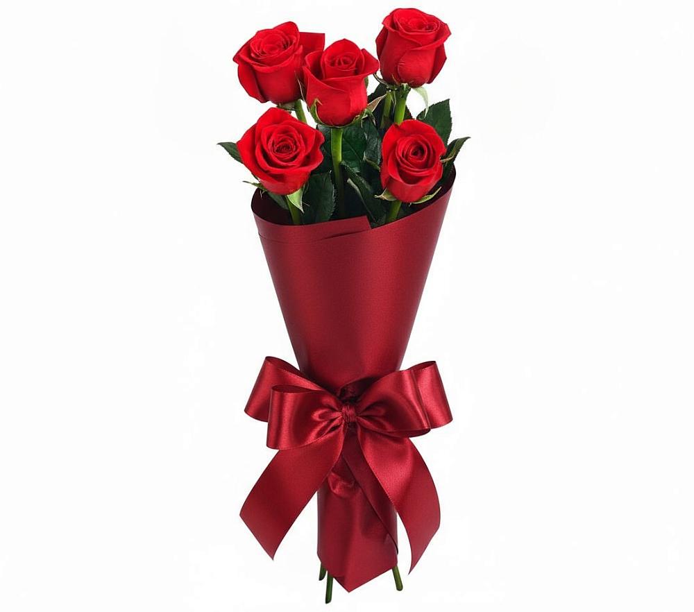 Букет 5 Красных роз Эдлесс Лав в Свободный