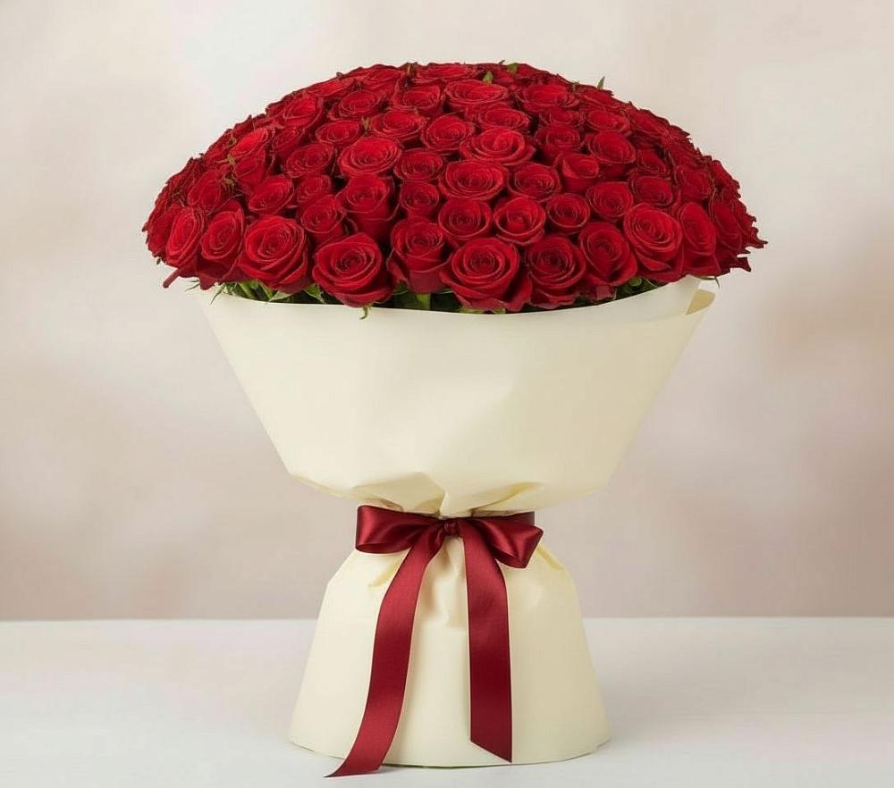 Букет 101 Красная роза Милано в Свободный