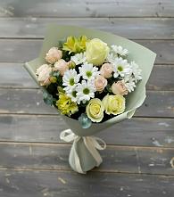 Букет цветов из:  Альстромерии, Розы и Хризантемы в Свободный