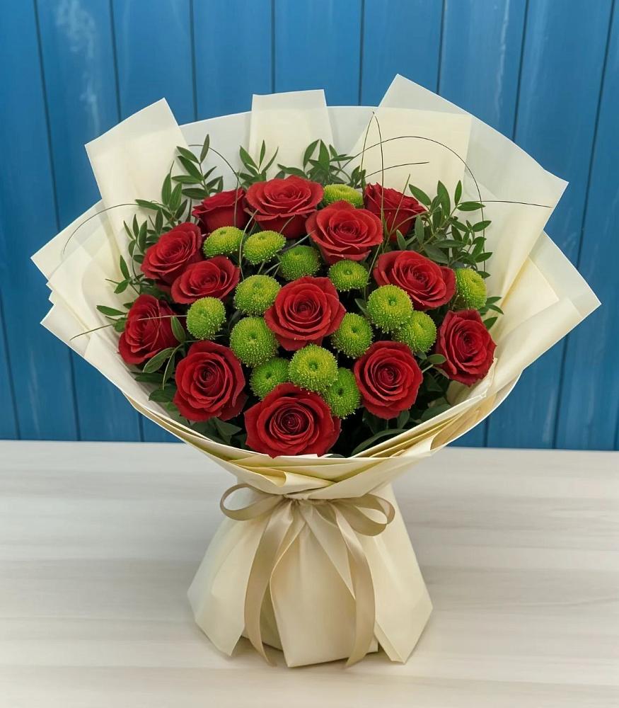 Букет цветов из: Розы и Хризантемы в Свободный